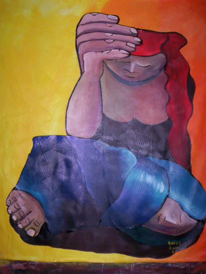 Madre Kunti y su hijo Karna Acrylic Canvas Others