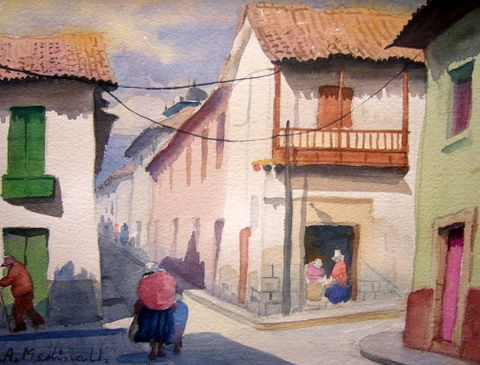 Calle Nueva Alta Watercolour Card Landscaping