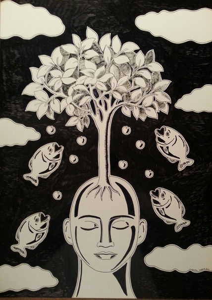 Mujer con peces