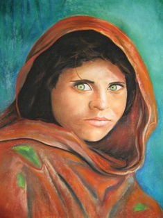 Los ojos del  alma Pastel Lienzo Retrato