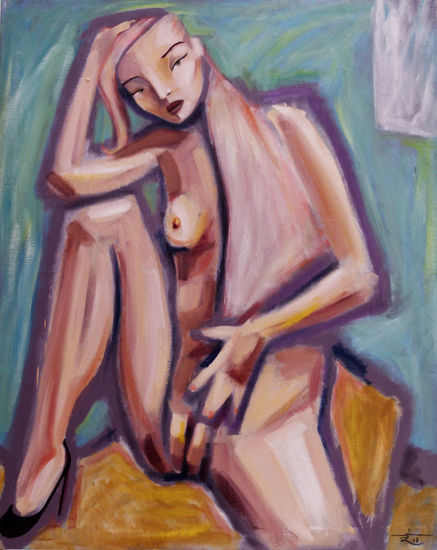 Irokesen frisur Oil Textile Figure Painting