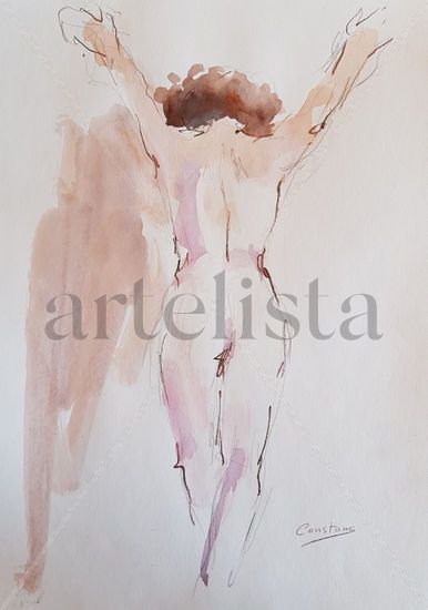 Open arms ( brazos abiertos) Watercolour Paper Nude Paintings