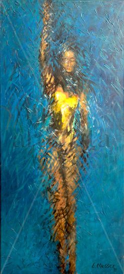 Tiempo para pensar Acrylic Canvas Figure Painting