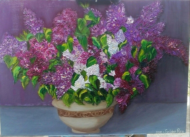 Ramo de lilas para mamá Oil Canvas Floral Painting