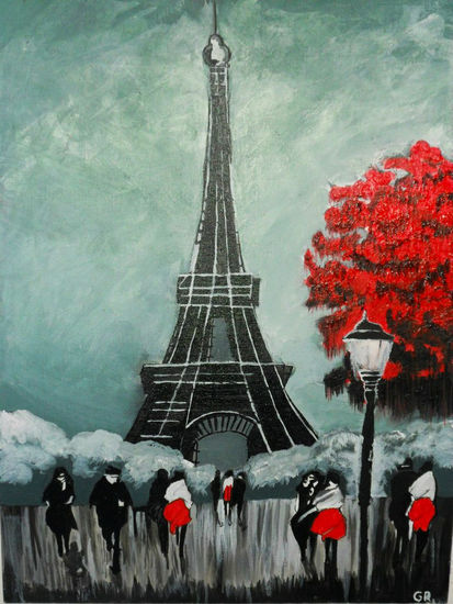 El torre eiffel Oil Canvas Landscaping