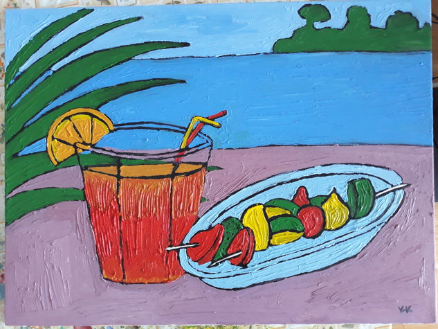 cocktail y aperitivo Oil Canvas Figure Painting