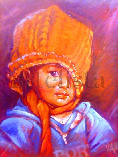 Niño asiático Oil Canvas Portrait