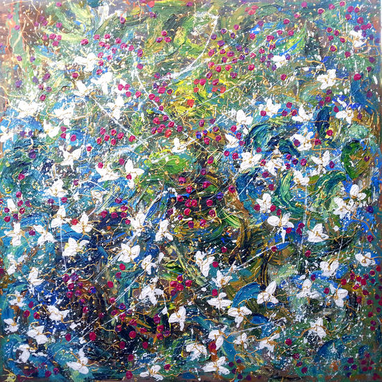 Silvestre 22 Mixed media Canvas Floral Painting