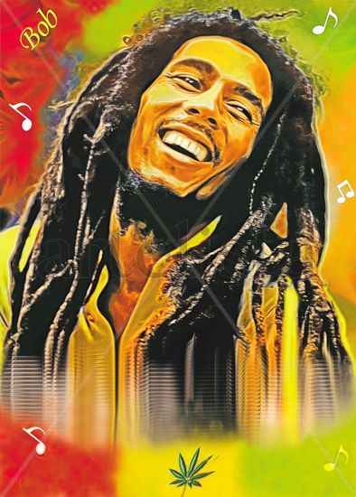 Bob Marley Media Mixta Tabla Retrato