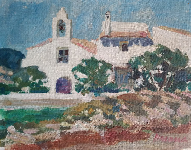 IBIZA. S. Francisco Óleo Tela Paisaje