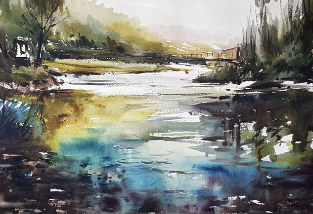 puente sobre el nalon Watercolour Paper Landscaping