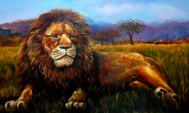 León Oil Canvas Animals