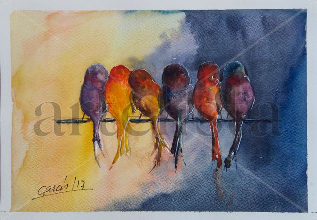 Esperando al sol Watercolour Card Animals