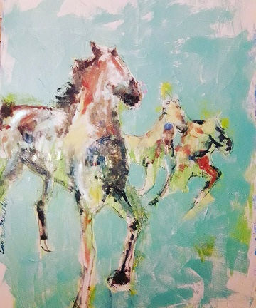 Carrera de Caballos Acrylic Canvas Animals