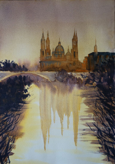 Amanece en el Pilar III Watercolour Paper Landscaping