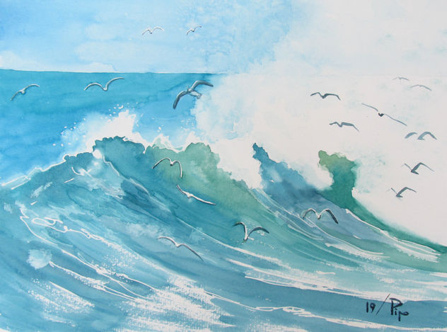 olas con albatros