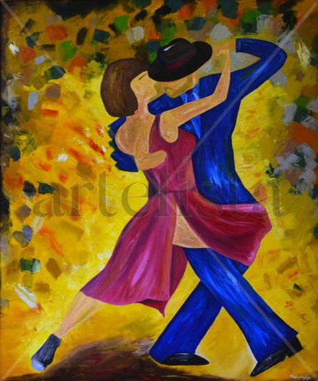 Bailarines de tango Oil Canvas Figure Painting