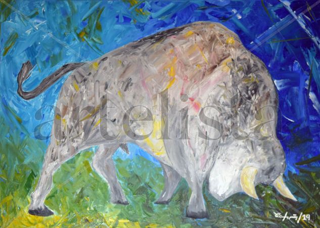 Toro de lidia Oil Canvas Animals