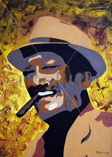 Compay segundo Acrylic Canvas Figure Painting