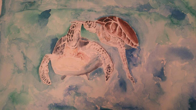 tortugas marinas Watercolour Paper Marine Painting