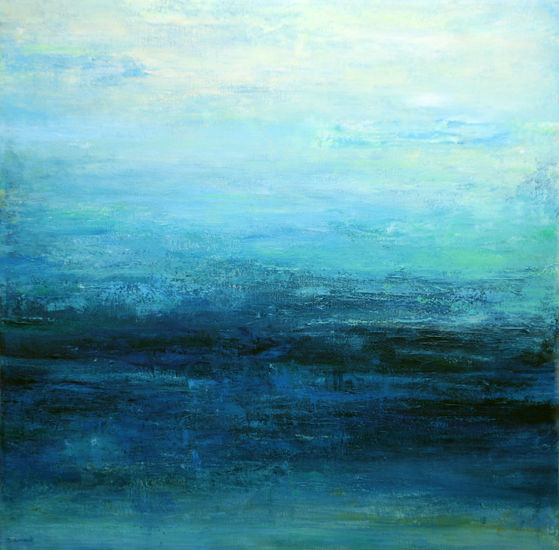 Abstract Seascape VI Acrylic Canvas Marine Painting