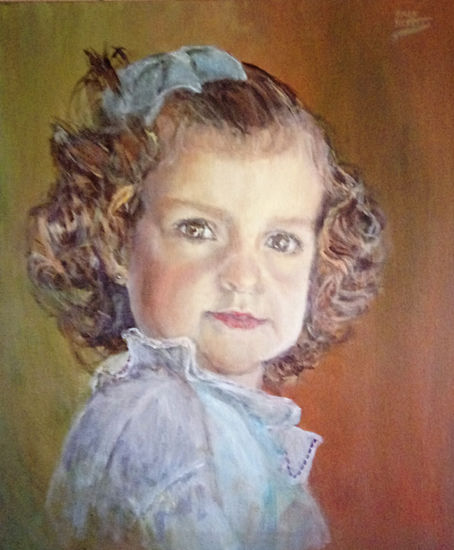 La Niña De Papa Acrílico Lienzo Retrato