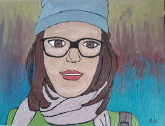 Chica con gafas Oil Canvas Portrait