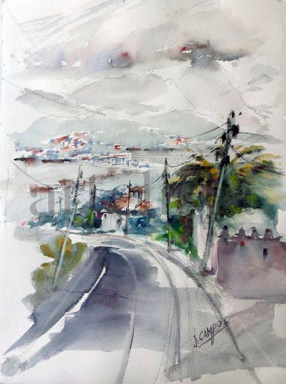 Ceuta vista desde St Amaro Watercolour Paper Landscaping