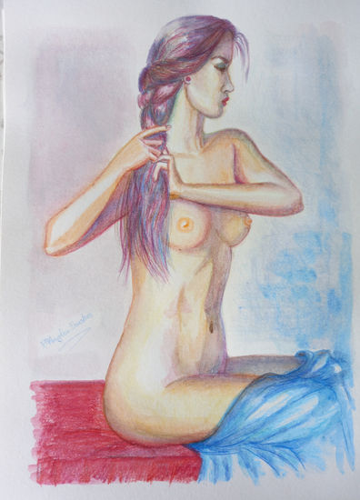 Desnudo 4 Watercolour Card Figure Painting