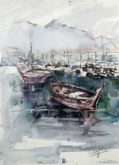 Barcas Watercolour Paper Marine Painting