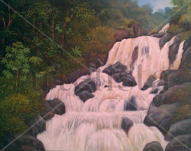Cuadro al óleo de Cascada