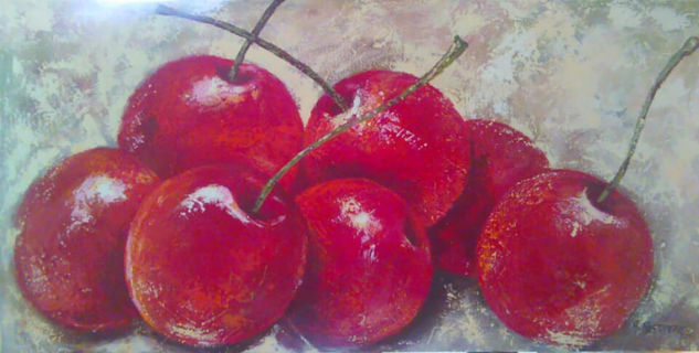 Hermoso cuadro abstracto de cerezas Acrylic Canvas Still Life Paintings