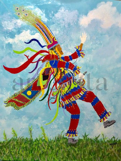 Guloya al Viento Acrylic Canvas Figure Painting