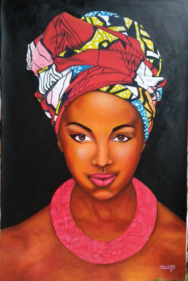 belleza afrocaribeña Óleo Lienzo Retrato