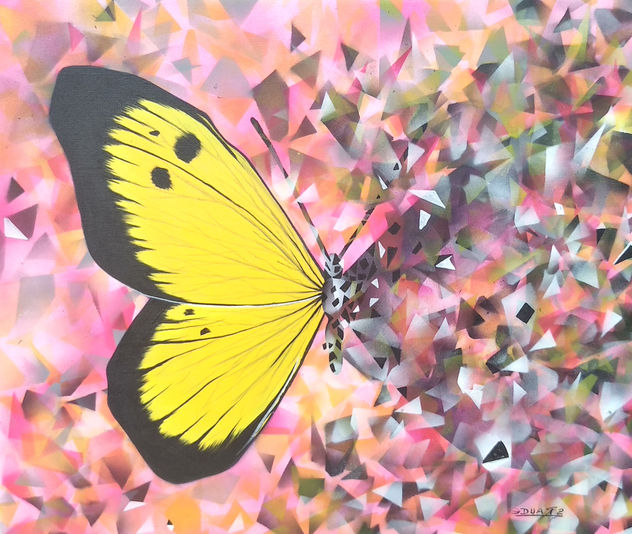 Mariposa amarilla y negro