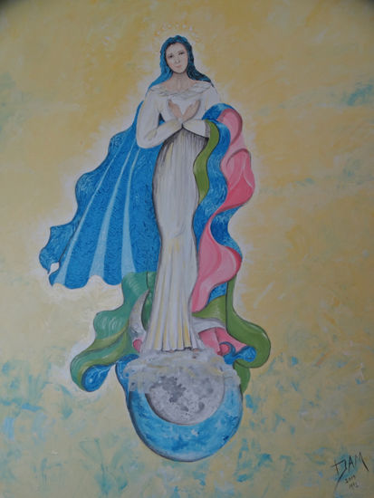 La Inmaculada Concepcion Acrylic Textile Figure Painting