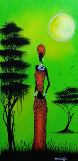 Negrita africana Oil Canvas Landscaping