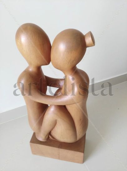 Los amantes Madera Figurativa