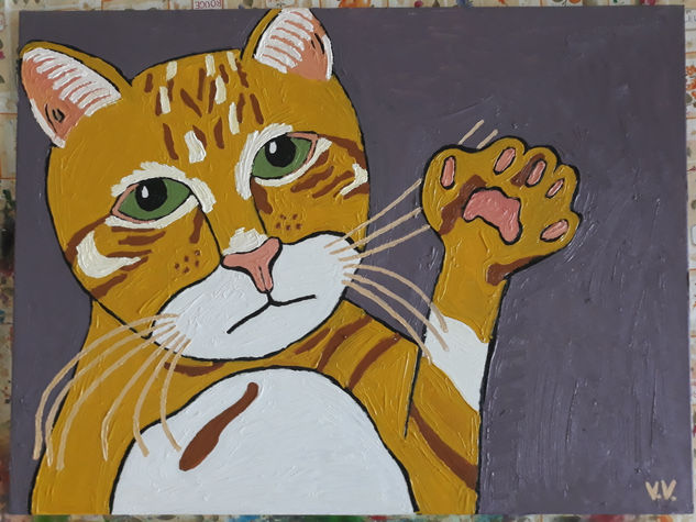 El gato Oil Canvas Animals