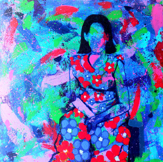 Girl in the Garden Acrylic Canvas Figure Painting