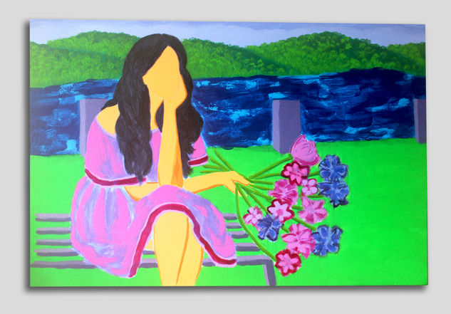 Waiting for love Acrylic Canvas Figure Painting