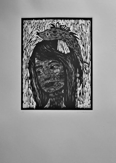 Demain Linocut