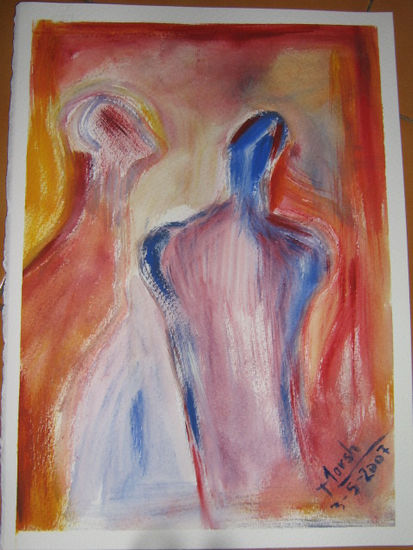 "Amistad" Acrylic Paper Figure Painting