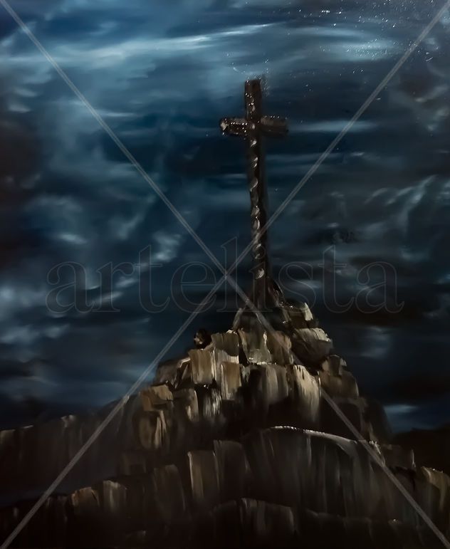 Cruz sobre el Baltico de noche