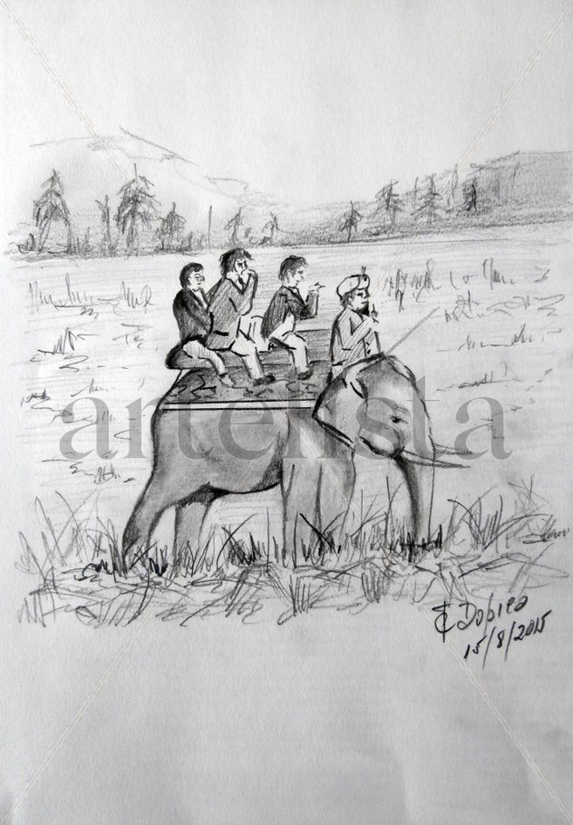 Ilustración Libro Vuelta al Mundo en 80 Días/Ilustración Libro Volta ao Mundo en 80 Días/Illustration of the Book Around the World In 80 Days (1/5)
