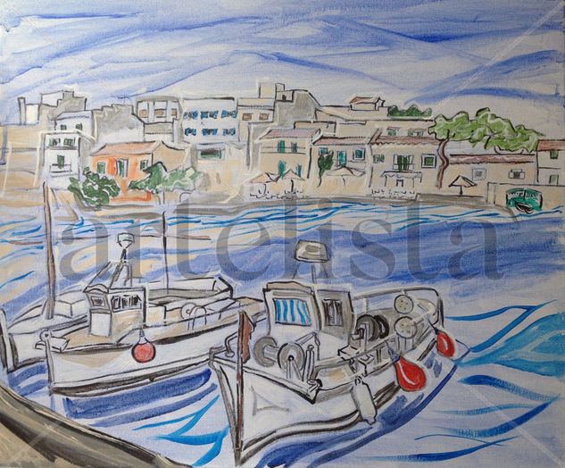 Port at Mallorca Acrylic Canvas Landscaping