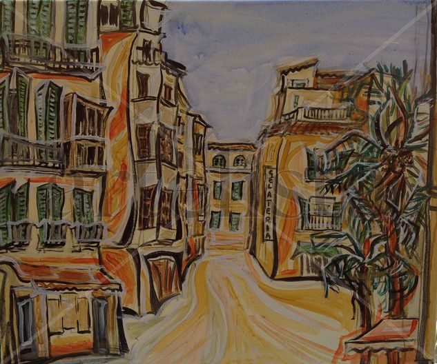 Street in Palma, Mallorca Acrylic Canvas Landscaping