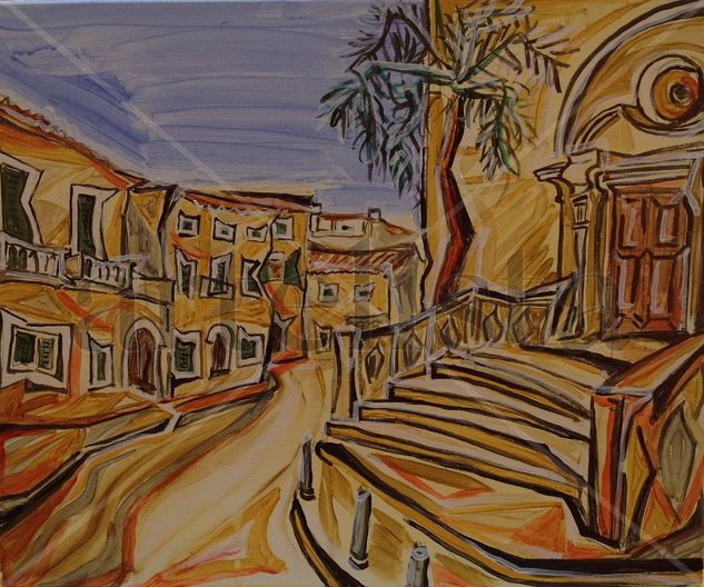 A Corner in Santanyi, Mallorca Acrylic Canvas Landscaping