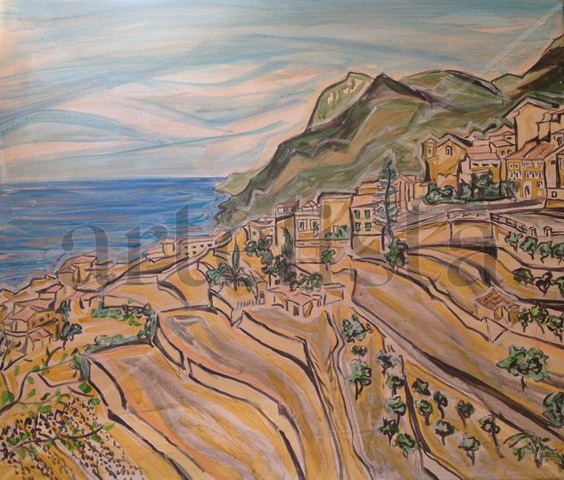 The Coast at Banyalbufar, Mallorca Acrylic Canvas Landscaping