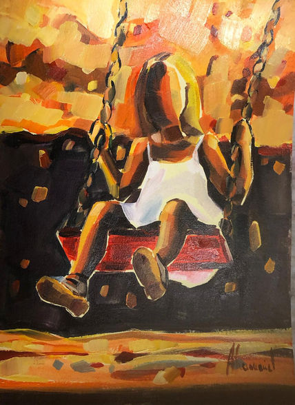Niña en columpio II